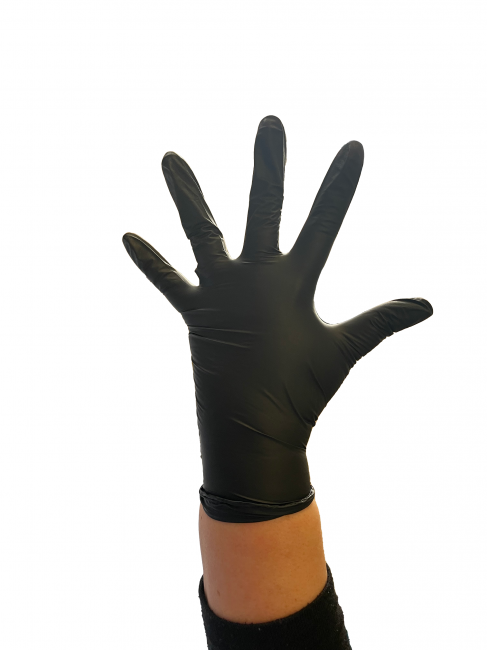 Gants à usage unique Gant jetable nitrile noir non poudré