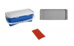 Systèmes manuels de lavage ergonomiques KIT SEAU IMPREGNATION BLEU 10L AVEC COUVERCLE+GRILLE+SAC 50L ROUGE