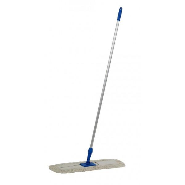 balai trapèze aluminium 40cm + manche + 2 mop en microfibre