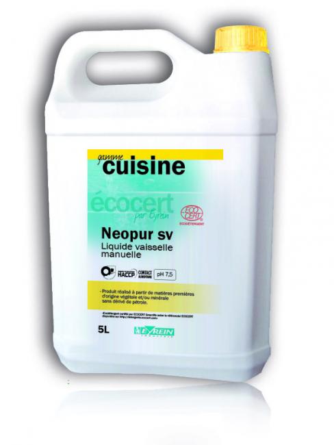 NEOPUR SV - Bidon 5 L - Liquide vaisselle manuelle graisse et calcaire -  ECOCERT EYREIN - La capem