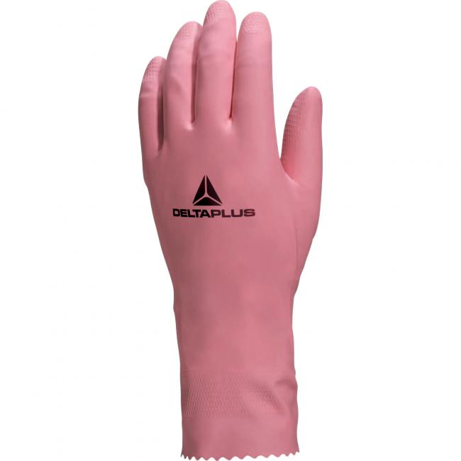 Gants ménage latex floqué coton